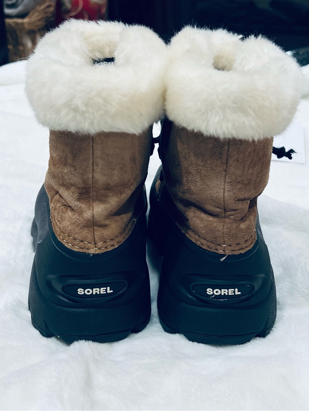 Sorel Women's Brown Suede & White Faux-Fur Winter Boots